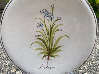 Floral Stoneware Plate, Lino