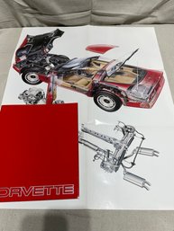 Original C4 Corvette Sales Brochure With Poster