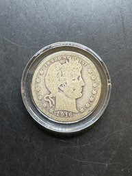 1916-D Barber Silver Quarter