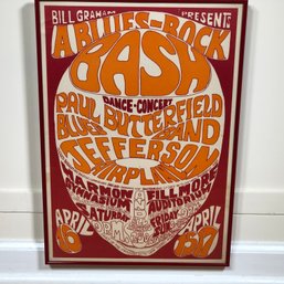 Genuine Vintage Poster - Bill Graham Presents - A BLUES ROCK BASH - Jefferson Airplane - Paul Buttefield