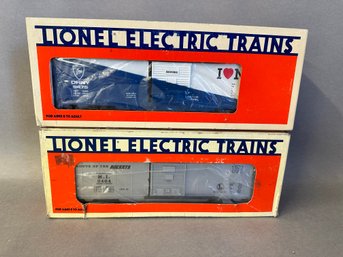 NIB Lionel Trains: Rock Island 6464 Series Box Car & Delaware & Hudson NY Box Car, 6-19269 & 6-9457