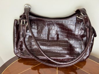 Maxx New York Faux Crocodile Leather Handbag