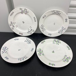 Set Of Four Sprig Ware Antique Plates