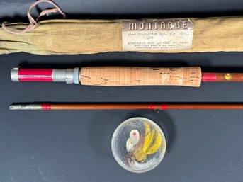 Vintage Montague Rod & Reel Co. Fly Rod & Lures