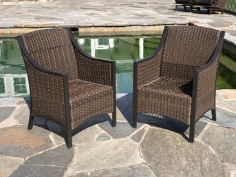 Very Nice Pair Of Resin Wicker Chairs - No Cushions - Great Looking Chairs - Very Nice Pair Of Chairs