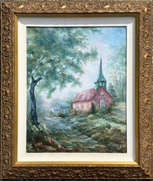 An Original Oil On Canvas, Romantic Landscape, Continental School, Signed N. Goypil