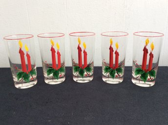 VINTAGE CHRISTMAS CANDLE GLASSES