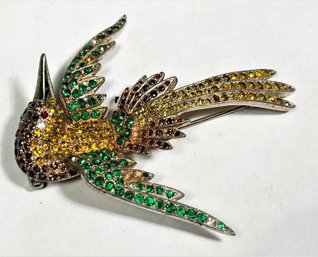 Micro Rhinestone Bird Brooch (missing A Couple Tiny Stones)