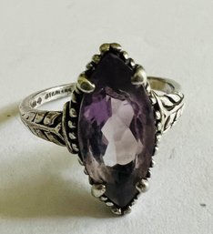 VINTAGE SIGNED KABANA LIGHT PURPLE AMETHYST STERLING SILVER RING