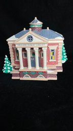 Department 56 Snow Village Public Library With Box