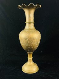 Vintage 60s Brass And Enamel Vase