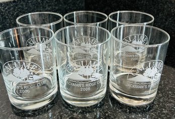 Set Of 7 Calumet Jackman's Ridge Club 2006 Rocks Glasses 4'