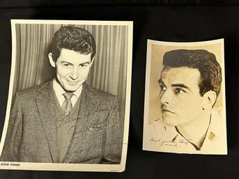 Eddie Fisher And Montgomery Clift Authentic Autographed Photos - Movie Stars