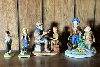 FOUR NORMAN ROCKWELL FIGURINES