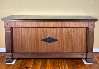 A Vintage Inlaid Mahogany Biedermeier Sideboard With Soapstone Top