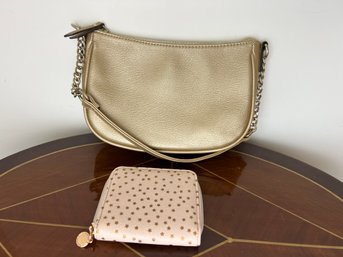 Gold Faux Leather Purse & Lauren Conrad Star Design Wallet