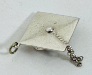SIGNED WELLS STERLING SILVER GRADUATION CAP CHARM OR PENDANT