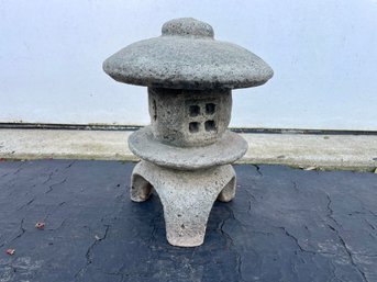 Two Piece Concrete Garden Pagoda On Tripod Footing
