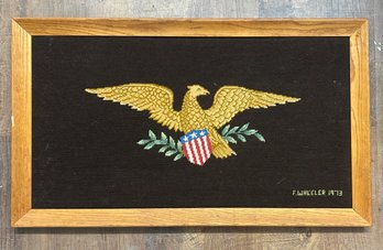 Patriotic American Eagle Framed Needlepoint