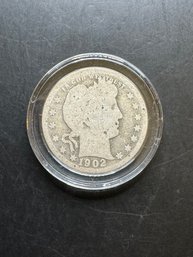 1902 Barber Silver Quarter