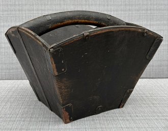 An Antique Chinese Elm Wood Rice Gathering Basket