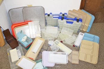 Vintage Lot Of Dental Trays And Parts Containers