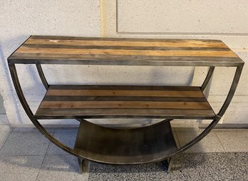Distressed Reclaimed Wood & Metal Console Table