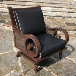 (1 Of 2) Oversized Spring Rocker With Black Cushions - ALL METAL - Great Decorator Chairs - High Quality !