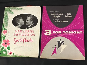 Autographed Programs 1950 South Pacific And 1955 3 For Tonight Signed Harry Belafonte - Authentic