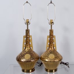 Vintage 60s Fortune Lamp Company Table Lamp Set Of 2