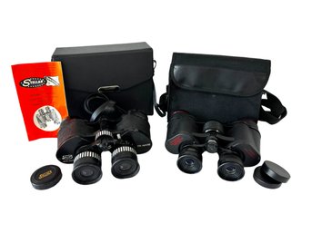 Two Pairs Of Binoculars In Cases (Stellar Prism & Simmons)