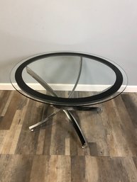 Lass And Chrome Accent Round Table