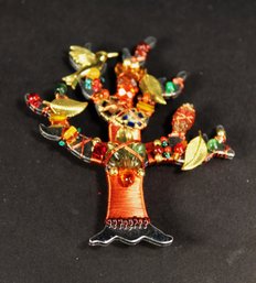 CONTEMPORARY STUDIO ARTIST SIGNED TREE OF LIFE BROOCH