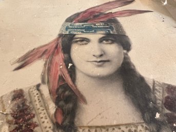 Hand-Colored Portrait Of A Native American Woman
