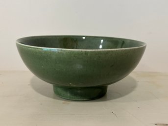 Vintage Haeger Pottery Planter Bowl Green Speckled Glaze