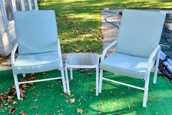 2 Outdoor Chairs & Small Side Table