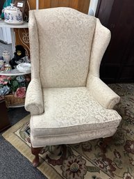 Cream Colored Wing Back Chair