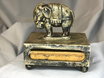 Antique Sterling Silver Elephant Match Box Holder - Needs Polishing - Very Nice Vintage Pieces - Larger Box