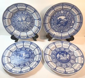Lot Of 4 Spode Blue & White Decorative Plates