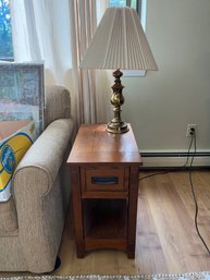 Castle Hill Chair Side Table & Brass Lamp