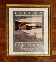 Eric Sloane Signed Exhibition Poster For Hamilton Galleries New York