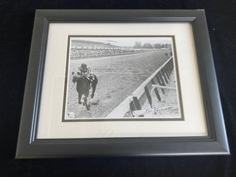 Ron Turcotte Signed Secretariat Belmont Stakes Photo And Frame