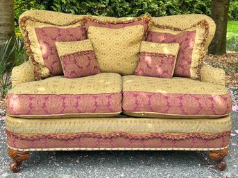 A High Quality Upholstered Settee In Edwardian Style By Domain Home Fashions, Also Tapestry Print