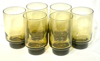 Vintage Tawny Accent 11oz Flat Tumblers By Libbey Glass Co.