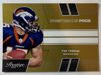 2011 Prestige Prestigious Pros Tim Tebow Gold #/100