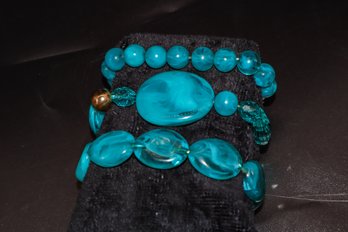 3 Gorgeous Blue Beads Bracelets