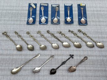 A Collection Of Vintage And Antique Silver Plated Commemorative Spoons