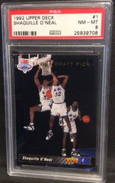 1992 Upper Deck Shaquille O'Neal Draft Picks Rookie PSA 8 - K