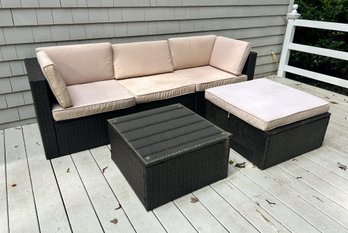 Outdoor Couch, Ottoman And Table