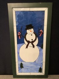 Snowman Stained Glass Art